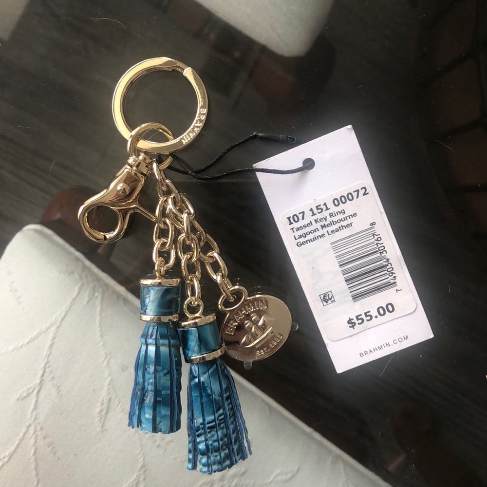 Brahmin tassel key chain lagoon never used